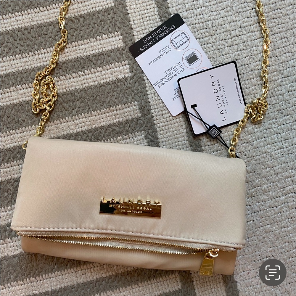 Folding purse pouch with detachable crossbody chain NWT